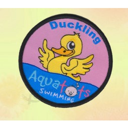 Factory direct wholesale customized top quality Duck Round Design Clothing Woven Patch