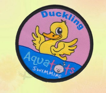 Factory direct wholesale customized top quality Duck Round Design Clothing Woven Patch