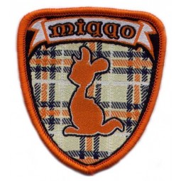 Factory direct wholesale customized top quality Grid Background Overlocking Edge Woven Patches