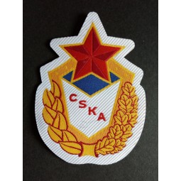 Wholesale customized high-end Twill Base Laser Cut Edge Woven Badge