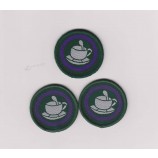 Wholesale customized high-end Overlocking Round Shape Woven School Badge