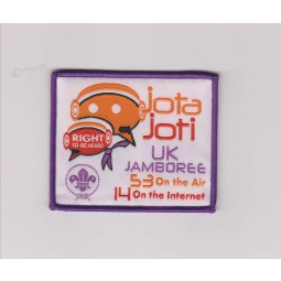 Wholesale customized high-end Purple Border Damask Clothing Woven Badge