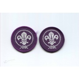 Wholesale customized high-end Purple Overlocking Garment Woven Badge