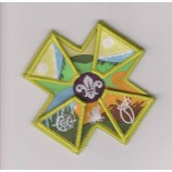 Wholesale customized high-end Cross Shape Customerized Woven Badge