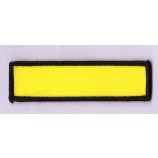 批发定制高-结束黄色酒吧形状设计黑色overlocking编织徽章