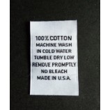 Großhandel angepasst hoch-Ende weißer Hintergrund schwarzer Text für Kleidung geweBtes Etikett