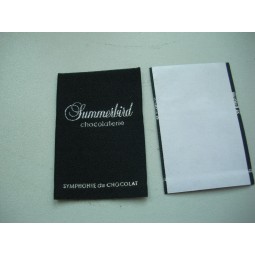 Wholesale customized high-end Straight Cut Self-Adhesive Backing Clothing Woven Label