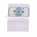 Wholesale customized high-end Taffeta Quality Centred Folded Damask Clothing Woven Label