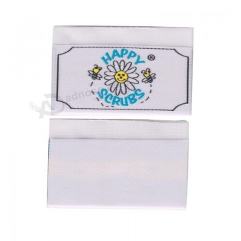 Wholesale customized high-end Taffeta Quality Centred Folded Damask Clothing Woven Label