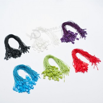 Groothandel op maat gemaakt hoog-Einde kleurriJke plastic zegel koord hang LaBel voor kledingstuk verpakking (Dl58-1)