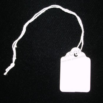 Wholesale customized high-end Recycled White Glossy Paper Jewelry Price Hang Tag