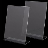 Wholesale customized high-end L Shape Slanted Menu Holder Acrylic Display Stand (AH001-30)