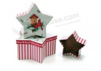 Caja de regalo de papel barata del día de la Navidad con estilo encantador