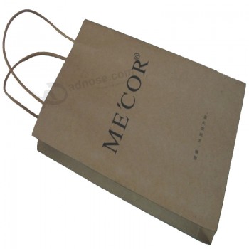 Bolsa de papel de kraft personalizada con asa de cuerda de papel
