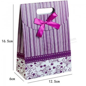 Bolsa de regalo de compras de papel de mango de adorno de mariposa personalizado