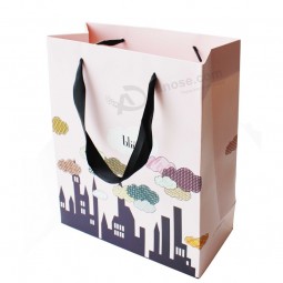 Cheap Custom Paper Shopping Gift Bag with Black Handle