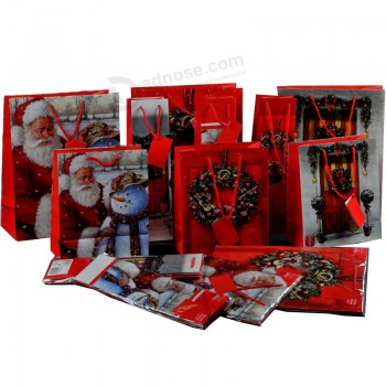 クリスマスプレゼントのための工場カスタムクリスマスペーパーショッピングギフトバッグ