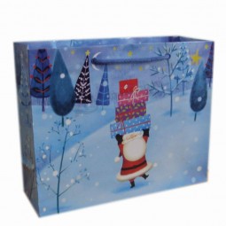 Factory Custom Christmas Paper Shopping Gift Bag with Handle