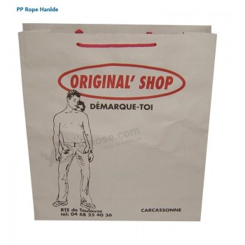 Saco de presente de compras de papel de moda barato personalizado para embalagem