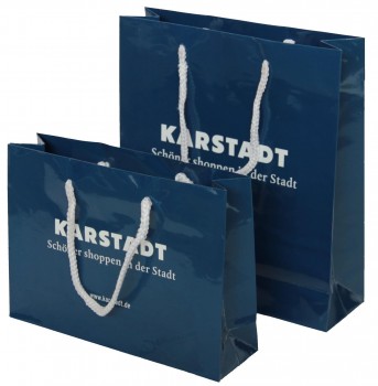Shopping bag di carta regalo di lusso personalizzato con manico