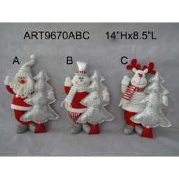 Wholesale 14"Hx8.5"L Standing Christmas Decoration Friend Carrying Tree-3asst