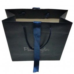 Cheap Custom Paper Bag with The Blue Ornament Ribbon