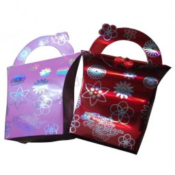 Custom Design Paper Gift Bag with Silver Foil Pattern