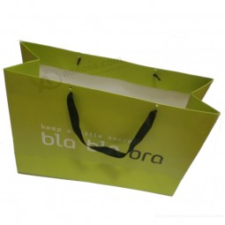 Custom Printed Paper Shopping Bag with Handle Band Wholesale