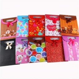 Cheap Customized Ribbon Handle Paper Shopping Bag