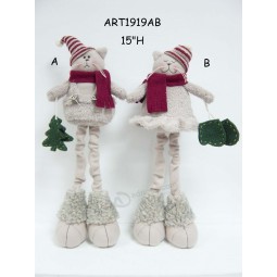 Wholesale Standing Furry Boy & Girl Cat Home Decoration Gift-2asst