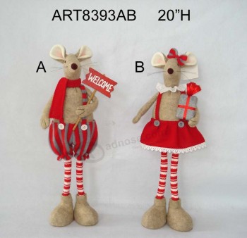 оптовая постоянная мальчик и девочка рождественские украшения мыши-2ассистент