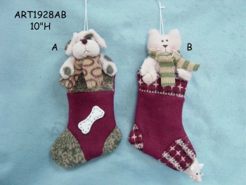 批发圣诞节装饰猫和狗长袜
