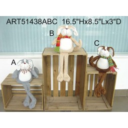 Wholesale Long Legged Christmas Dog Decoration Gift, -3 Asst