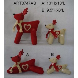 Wholesale 9.5"Hx8"L Cute Handstitched Knitted Reindeer W/ Bendable Legs-Christmas Decoration