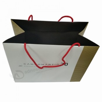 Bolsa de papel personalizada de fábrica para ir de compras con la manija