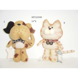Wholesale Home Decoration Cat and Dog Gift, 2 Asst-Christmas Decoration