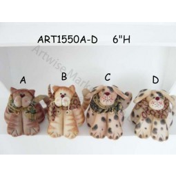 Wholesale 6"H Christmas Decoration Pets, Cat and Dog-2 Asst-Christmas Decoration