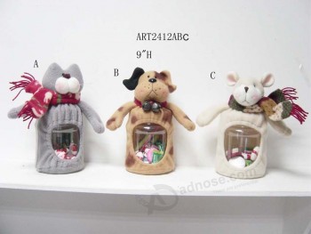 Barato atacado gato, cão e rato decoração de doces de presente jar