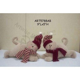 Wholesale Merry Christmas Home Decoration Craft Furry Cat