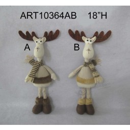 оптовый рождественский декор постоянный мальчик и девочка оленей-2asst