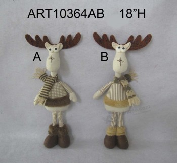 Wholesale Christmas Decoration Standing Boy & Girl Reindeer-2asst