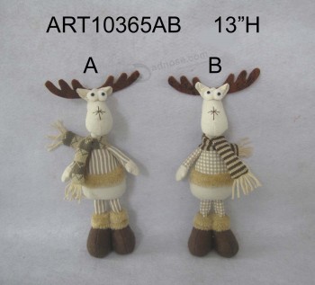 Wholesale 13"H Standing Reindeer Christmas Decoration Toy-2asst