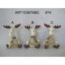 Wholesale 8"H Tree Decoration Ornament Reindeer -3asst