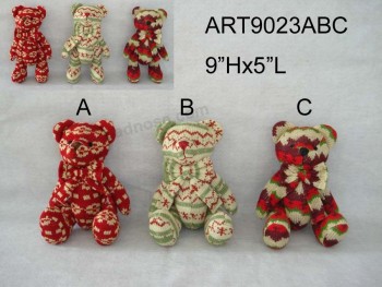Vente en gros de noël décoration tricoté ours -3asst