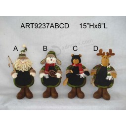 Wholesale Standing Woodland Camo Christmas Figurines -4asst