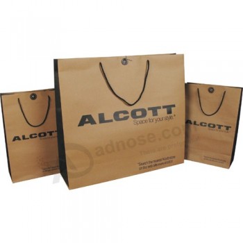 Venda quente saco de compras de papel kraft personalizado para a promoção
