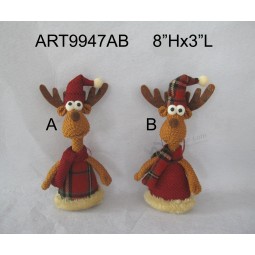 Wholesale Woodland Christmas Decoration Ornament Reindeer-2asst