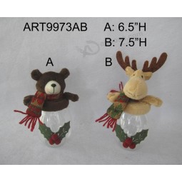 Wholesale Bear and Moose Christmas Decoration Gift Treat Container