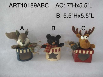 批发松鼠，熊和驼鹿林地圣诞礼品盒
