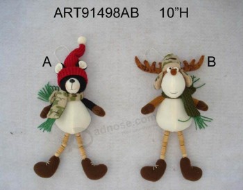 Ornements de renne et ours en gros avec des jambes de bouton, décoration de Noël